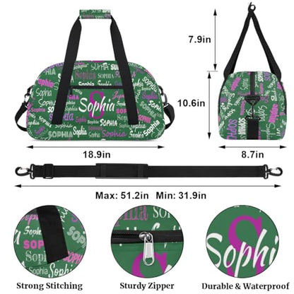 Custom Gymnastics Bag, Carry Practice Travel Bag, Dark Grass Green | Personalized Sports Gym Bag for Teens Boys Girls Waterproof Weekender Bag - color: Color 11