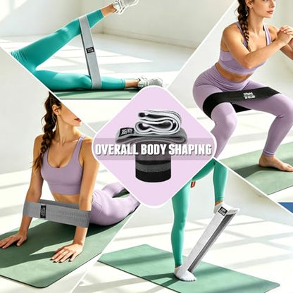 TEAWOO Resistance Bands Set for Working Out:Professional Exercise Bands | 3 PCS Professional Exercise Bands for Yoga, Pilates, Booty, Leg Training , Fabric Stretch Bands For Women Men Home Gym