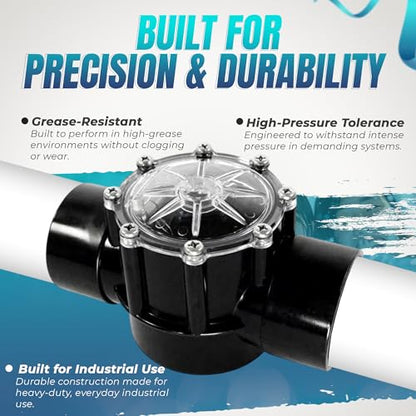 Replacement 263042Z 2-Way Pool Check Valve Cover with Flapper Assembly for 263042 – Compatible 2" Check Valve Kit (Not for FullFLOXF 263060/263077) – Durable Transparent Pool Valve Cover