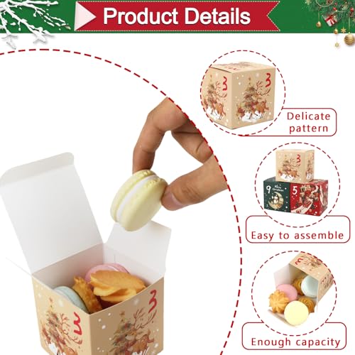 ONESING DIY 2025 Christmas Advent Calendar Boxes - 24 Days Countdown Calendar Gift for Adults and Kids Christmas Colorful Cardboard Number Boxes Make & Fill Your Own Advent Calendar Boxes-24 Pcs - color: Style-G