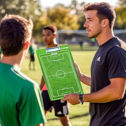 Cannon Sports Dry Erase Coaches Board with Marker - Double-Sided Dry Erase Coaching Board for Baseball, Basketball, Football, Soccer, and Hockey - Perfect for Practices and Games (Soccer) - style: Soccer