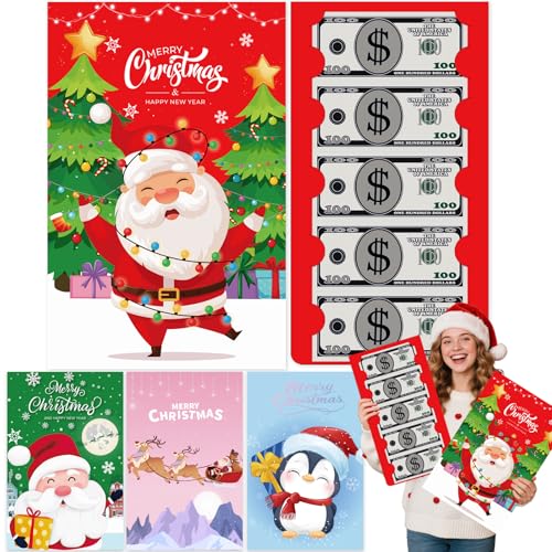 4 Pack Extra Large Christmas Envelope Money Holder Gifts with Cash Card Slots, 14x9 Inch Oversize Surprise Cash Card Holders for Kids Adults, Fun Ways to Give Money Ideas - color: Red+green+pink+blue Oversize Envelope(4 Pack)