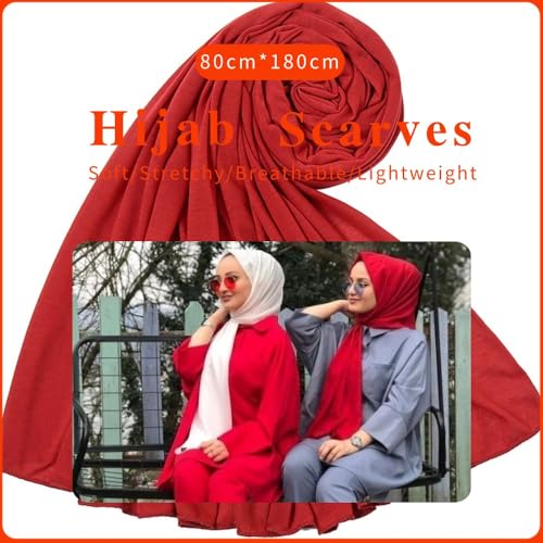 Nonbongoy Head Wraps for Black Women 71"x32" Long Soft Jersey Hijab Turban - color: 1- Wine Red Headwrap