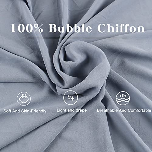 Instant Chiffon Hijab with Tie Back Under Cap Solid Color Soft Chiffon Scarf With Hijab Inner Caps For Muslim Women - color: Forever Blue