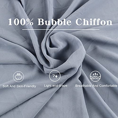 Instant Chiffon Hijab with Tie Back Under Cap Solid Color Soft Chiffon Scarf With Hijab Inner Caps For Muslim Women - color: Forever Blue