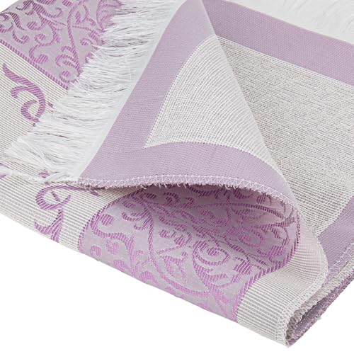 Modefa Islamic Prayer Mat Muslim Gifts - Thin Travel Muslim Prayer Rug in Taffeta Gift Bag with Tasbih Beads Prayer Matt Islam - Chenille Turkish Praying Carpet - Ramadan Gifts (Fuchsia) - color: Fuchsia