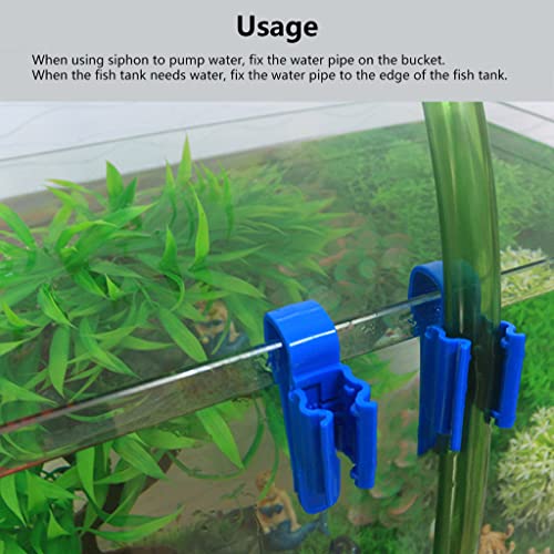 for Tank Hose Holders Water Pipe Tube Clamp Fixed Clip Adjustable Aquarium Accessories Hoses Holder Clip Fish - size: Blue BL