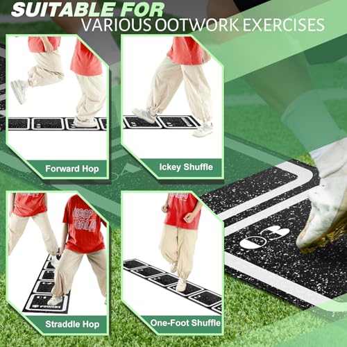 WinnerWhy Rubber Agility Ladder Non-Slip Rubber Speed Agility Training Ladder Pad for Soccer Football Footwork Training Equipment for Fitness Boxing Sports Quick Exercise Gym Workout - size: 8 ft