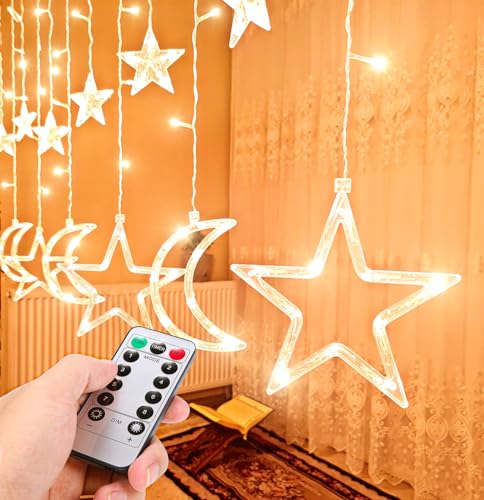 OLEEK Ramadan Lights Decorations - Ramadan Decorations for Home 2026 - Ramadan Decoration Lights - Ramadan Gifts for Kids - Ramadan Decor - Ramadan String Lights زينه رمضان - Ramadan led Lights - style: Star and Moon