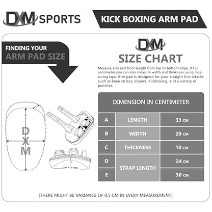 DXM SPORTS Muay Thai Pads Kickboxing Equipment Martial Arts Training Kick Pads for MMA, Taekwondo, Karate – Ideal for Kicks, Knees and Punches in Martial Arts Training (ONE PAD ONLY) - color: Black & White