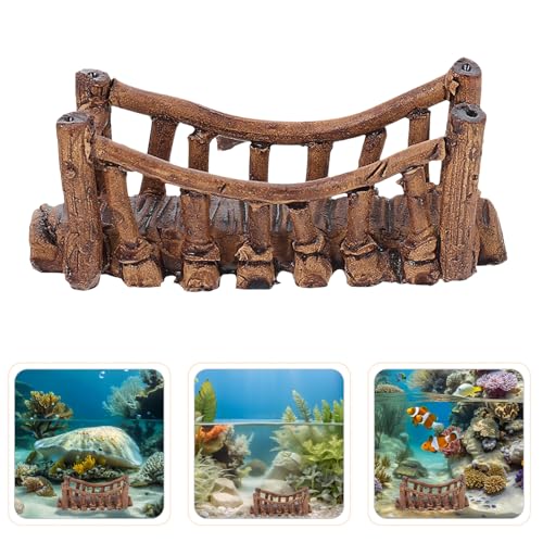 Kisangel 2pcs Mini Aquarium Bridge Decor Ceramic Fish Tank Bridge Ornament for Micro Landscape for Bonsai and Aquarium Accessories