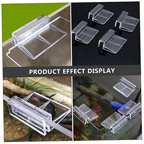 YARNOW 15pcs Fish Tank Support Clips for Glass Covers and Lightweight Aquarium Lid Holders for Stability - size: 5.5X4X1.8CM
