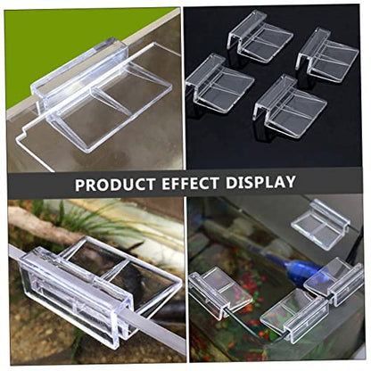 YARNOW 15pcs Fish Tank Support Clips for Glass Covers and Lightweight Aquarium Lid Holders for Stability - size: 5.5X4X1.8CM