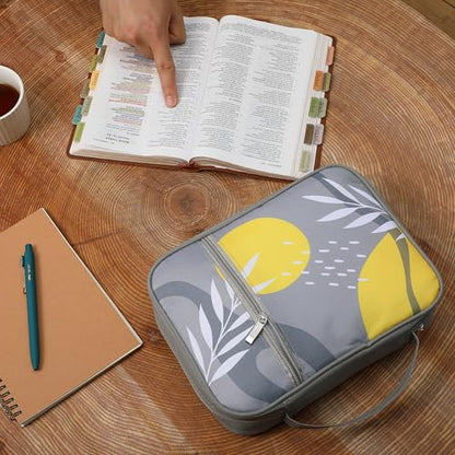 Mr. Pen- Bible Cover Case | Carrying Book Case with Durable Handle and Zippered Pocket, Bible Protective Church Bag for Men & Women, Christian Gifts - color: Sunlit Garden