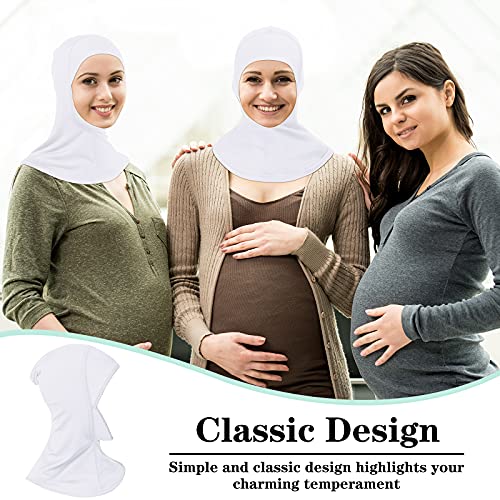 Geyoga Modal Hijab Cap for Women Adjustable Muslim Stretchy Turban Full Cover Shawl Cap Full Neck Coverage Small and medium - color: White