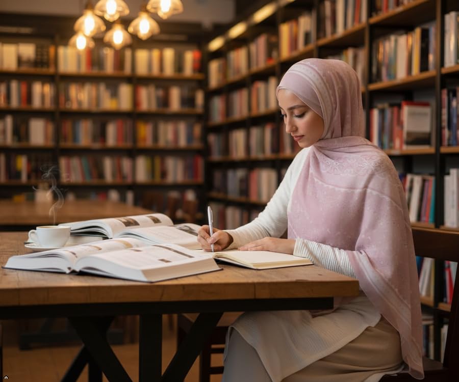 Hijab Modest and Elegant | Beautifully Designed Printed Chiffon Patterns | Muslim Women Head Scarf and Veil - color: Pink