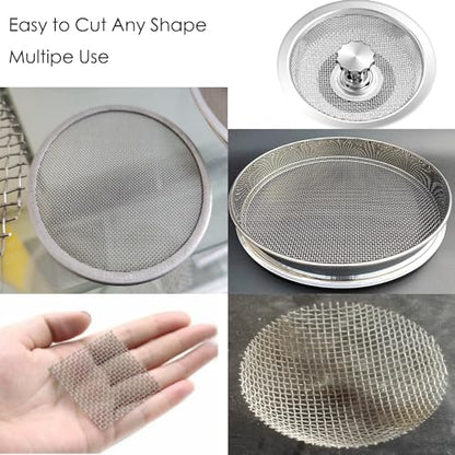 304 Stainless Steel Woven Mesh, 8 Hard and Heat-Resistant Woven Mesh 8"X11.8" (20X30cm) for Air Vent, Animal Cage, Cabinets, Aquarium Wire Mats (4Pack, 8in x 11.8in)