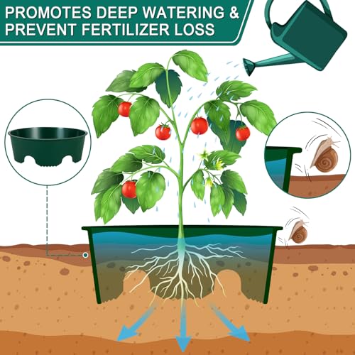 6PCS 12 Inches Plant Rings for Outdoor Plants, Plant Rings, Planting Ring | Planting Grow Rings to Separate Rock and Pest for Deep Watering Veggies Herbs and Flowers