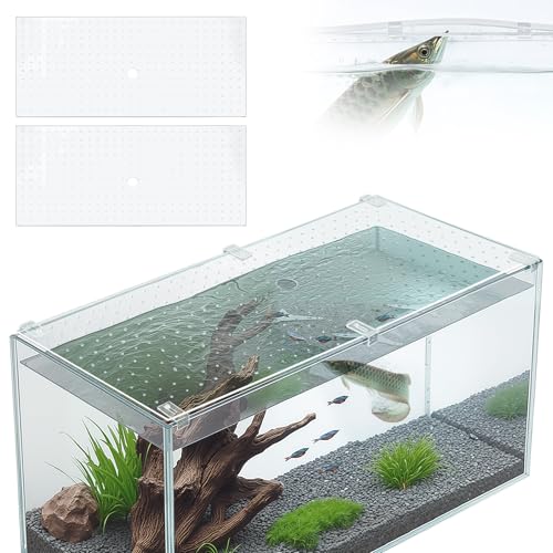 Colingmill 2 Pcs Aquarium Acrylic Glass Canopy Set Cuttable Aquarium Fish Tank Cover, Anti-Jump Net with Clips,29 x 12 Inch - size: 29 x 12 in