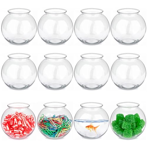 16 Oz Plastic Fish Bowls (12-Pack) Drink, Party & Decorative Ivy Bowls | BPA-Free Plastic Bowls for Candy Buffets, Carnival Games, Prize Tables, Centerpieces, Crafts & Event Displays - size: 12 Count (Pack of 1)