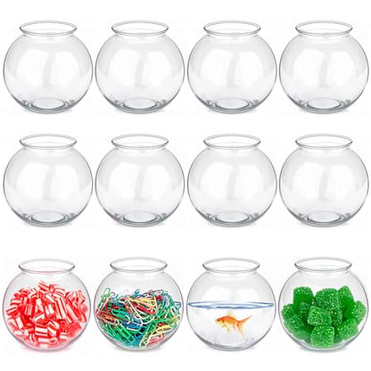16 Oz Plastic Fish Bowls (12-Pack) Drink, Party & Decorative Ivy Bowls | BPA-Free Plastic Bowls for Candy Buffets, Carnival Games, Prize Tables, Centerpieces, Crafts & Event Displays - size: 12 Count (Pack of 1)