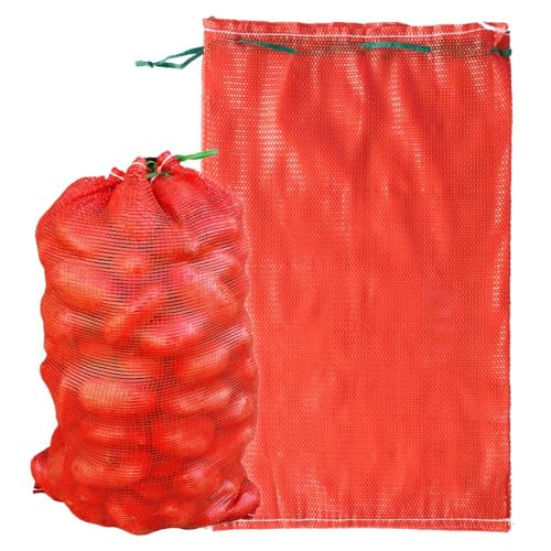 Extra Large Mesh Produce Bags 60 lbs Reusable Onion Sacks Vegetable Storage Bags Washable Net Bag 21” x 32” for Onion Potato Firewood Crawfish, Pack of 10