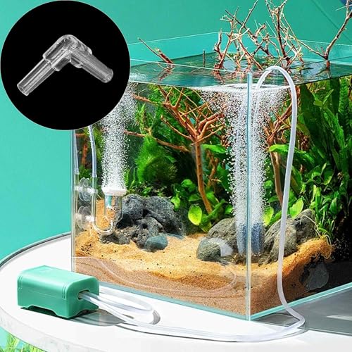 100PCS Aquarium Air Line Connectors, Plastic Valve Fittings, Inline L Joints for Fish Tank Pump Tubing - size: L-Shaped