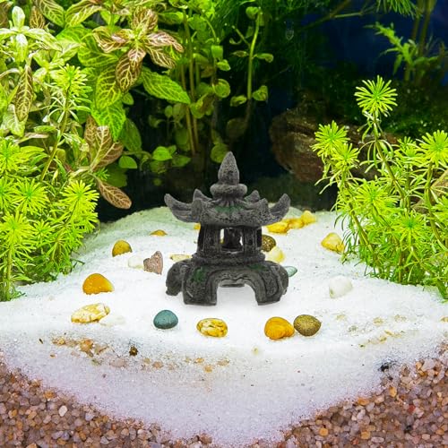 Toddmomy Pagoda Lantern Aquarium Landscaping Ornament Cave Decor Aquarium Breeding Cave Shrimp Shelter Fish Hideout Hideaway Fish Tank Bonsai Landscape Decor