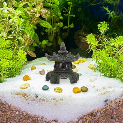 Toddmomy Pagoda Lantern Aquarium Landscaping Ornament Cave Decor Aquarium Breeding Cave Shrimp Shelter Fish Hideout Hideaway Fish Tank Bonsai Landscape Decor