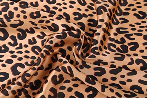 GERINLY Silk Hair Scarf Animal Print Leopard Neck Scarf Summer Neckerchief for Women Bag Purse Accessory - color: A - Leopard
