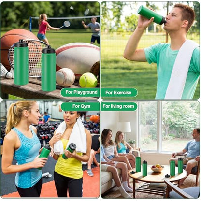 LemonRoad 12 Pack Squeeze Water Bottles Reusable 20 oz Plastic Sports Water Bottle with Pull Top Lid, Bike Cycling Gym Sport, Dishwasher Safe(Green) - color: Green