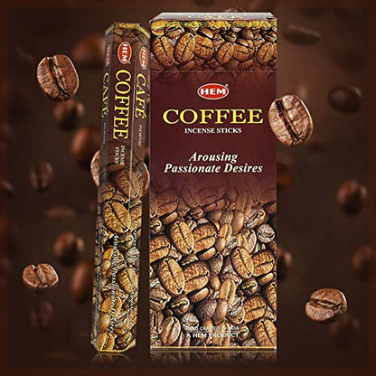 Coffee Incense Sticks and Incense Stick Holder Bundle Insence Insense Hem Incense Sticks - color: Coffee