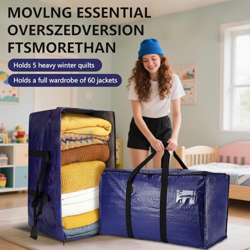 Cryster 2-Pack Clear Moving Bags – Heavy Duty Storage Totes with Reinforced Handles & Double Zippers, Extra Large for Packing, Organizing, and Moving ，Carry in 2 Ways - size: 2 Pack