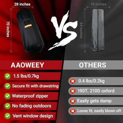 Free Standing Punching Bag Cover Outdoor Waterproof 420D Oxford Fabric, Full Protector for Boxing Dummy and Stand, Heavy Duty Cover for Heavy BOB Punching Bag 70" H x 28" D