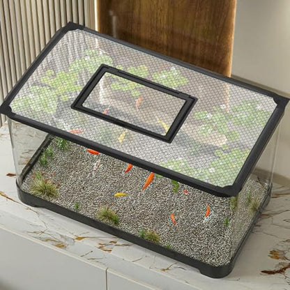 Aquarium Anti Jumping Net DIY Tank Cover Tear Resistant Easy Install Top Screen Fish Barrier - size: 100x50cm