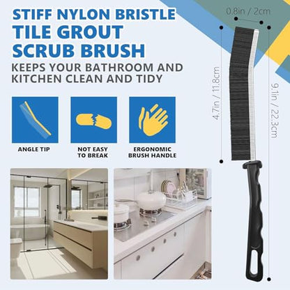 Crevice Cleaning Brush Set (12 Pack) – Hard Bristle Gap Cleaning Tool for Window Tracks, Grout & Bathroom Corners – Thin Deep Cleaning Brush for Kitchen Sink, Sliding Door Tracks & Tight Spaces