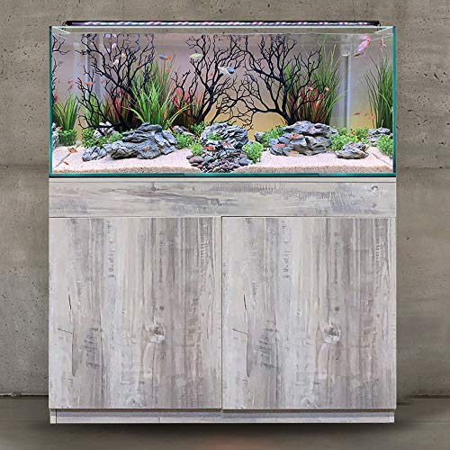CURRENT USA Moss Green Manzanita Branch 22-inch Tall with Weighted Base | Tree Branches Molded Aquarium Decor Decoration Fake Artificial Fish Tank Ornament for Freshwater or Saltwater (7396)