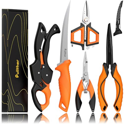 Fishing Tool Kit,Fishing Gear for Fly Fishing, Ice Fishing - color: 5PC+Orange
