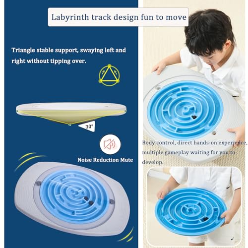 Balance Board Maze,Swing Maze Balance Board with 3 Interchangeable Turntables and 2 Balls for Exercise,Physical Therapy and Recreation