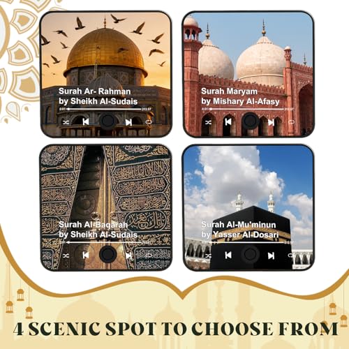 Mason Life Islamic Gifts Fridge Magnet, Badshahi Mosque, Preloaded Surah Audio Player with Islamic Recitations, USB-C Rechargeable, Ramadan & Eid Gifts - color: Badshahi Mosque