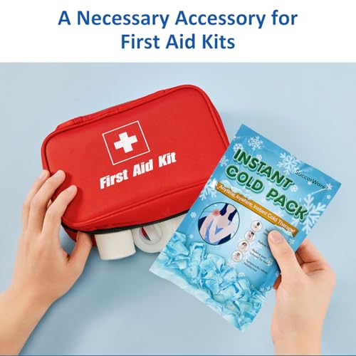 SuccorWare 16 Pack Instant Ice Packs for Injuries(5.9" x 8.6") Disposable Cold Packs for Pain Relief, Swelling, Sprains & Outdoor Activities