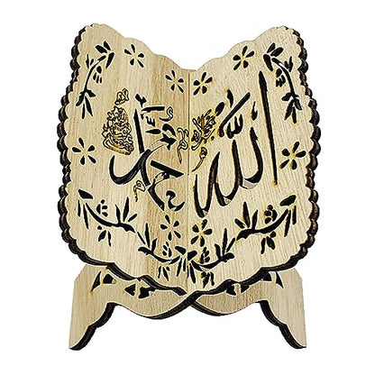 Wooden Quran Book Stand, Foldable Wooden Book Stand Quran Bible Book Holder Eid Bible Bookshelf Wood Muslim Book Holder Stand Eid Ramadan Prayer Book Holder (#2) - size: #2