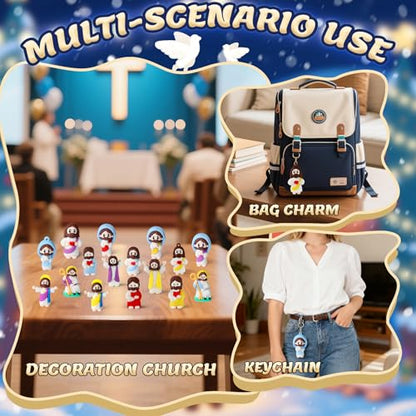 Mini Jesus Advent Calendar 2026,24 Day Christmas Countdown Calendar with 24 Collectible Juses Gifts for Kids Boys Girls Toddlers - color: White Jesus