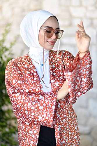 para life Snap Hijab for Women, Breathable Instant Hijabs|Standard Size Stretchable Cotton Sandy|Jersey Undercap - color: White