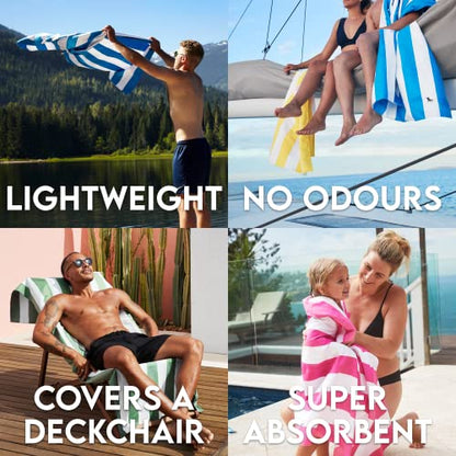 Dock & Bay Beach Towel - Quick Dry, Sand Free - Compact, Lightweight - 100% Recycled - Includes Bag - Cabana Light - Lombok Lilac - Large (160x90cm, 63x35) - color: Cabana Light - Lombok Lilac, size: Large (160x90cm, 63x35")