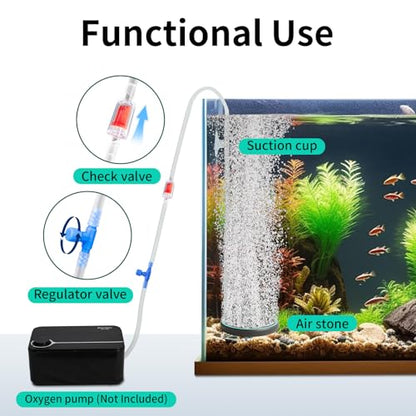2inch Nano Aquarium Air Stone, Quiet Bubble Diffuser | Nano Ceramic, Ultra-Fine Bubbles, Complete Kit, Hydroponics & Shrimp Tank - size: 2 inch