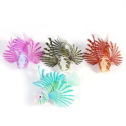 Yosoo Artificial Glowing Lion Fish Luminous Fake Fish Aquarium Fish Floating Ornament Simulation Fish for Fish Decoration (Red)