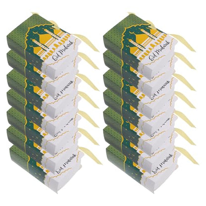 LALADEFIEE Eid Mubarak Candy Box 20pcs Shaped Party Favor Boxes Ramadan Treat Packaging for Ramadan Celebrations and Islamic Festival Candy Storage