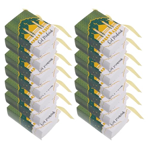 LALADEFIEE Eid Mubarak Candy Box 20pcs Shaped Party Favor Boxes Ramadan Treat Packaging for Ramadan Celebrations and Islamic Festival Candy Storage
