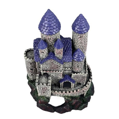 Aquarium Castle Decoration, Fish Castle Ornament, Simulated Hideout Cave with Simulation, and for Freshwater Saltwater Fish Decor